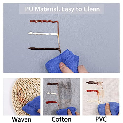 Wipeable Placemats Leather Table Mats Waterproof Heat-Resistant Easy to Clean for Dining Table Set Kitchen Table (2, Pale Blue) - color: Pale Blue, size: set of 2
