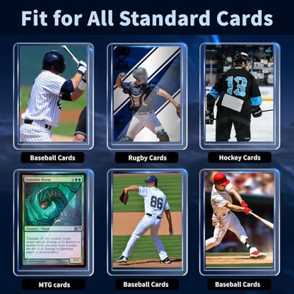 400 Card Sleeves Hard Plastic, Premium Baseball Card Sleeves, 3" x 4" Trading Cards Holder, Sports Football Game Cards Protectors Top Cases (200 Hard Sleeve + 200 Soft Sleeve) - size: 200 Hard Sleeves + 200 Soft Sleeves