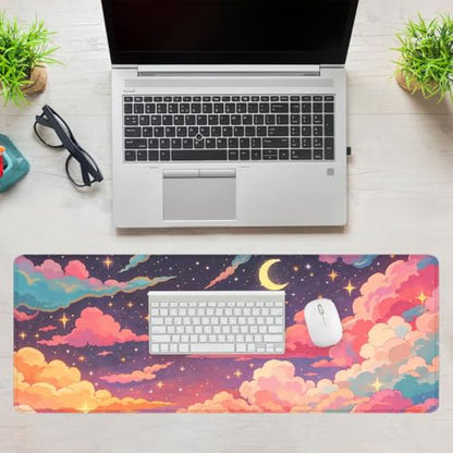 Dreamy Clouds Gaming Mouse Pad Magical Star Night Mousepad XL Large Gaming Mouse Pad Laptop Keyboard Mat Desk Pad Office Computer Keyboard Laptop 31.5"x11.8" - color: Dreamy Clouds, size: 31.5L x 11.8W inches