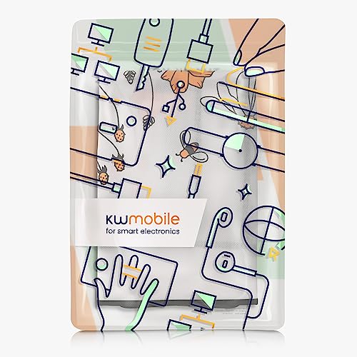 kwmobile Computer Monitor Cover Compatible with 20-22" monitor - Bees and Flowers Black/Orange/White
