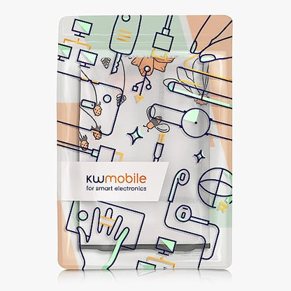 kwmobile Computer Monitor Cover Compatible with 20-22" monitor - Bees and Flowers Black/Orange/White