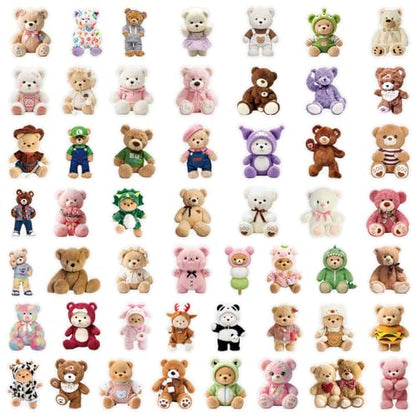 50 PCS Cute Bear Stickers Kawaii for Scrapbooking, Aesthetic Bear Vinyl Decals for Journaling Planner, Waterproof Cartoon Bear Stickers for Laptop Water Bottle Phone DIY Crafts - style: A5