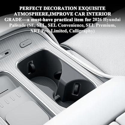 BIBIBO for 2026 Palisade Silicone Cup Holder 2026 Hyundai Palisade (SE, SEL, SEL Convenience, SEL Premium, XRT Pro, Limited, Calligraphy) Center Console Insert Cup Holder - color: Black-Cup Holder