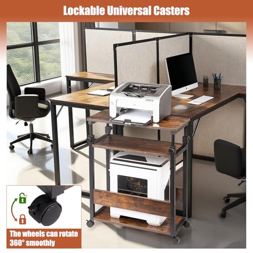 TooCust Height Adjustable Computer Tower Stand, Computer & Machine Carts, PC Tower Stand, Printer Stands with Wheels, 24" W x 12" D x 23"-38" H, Holds Up to 132 lbs (Fits Tower Lower Than 19") - style: Height Adjustable Computer Tower Stand