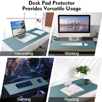 Galdas Gaming Mouse Pad XXL XL Large Long Extended Big Mousepad Non-Slip Rubber Keyboard Mouse Pad with Stitched Edges for Laptop Home Office (31.5x11.8x0.08 Inch) -Blue Grey - color: Blue Grey