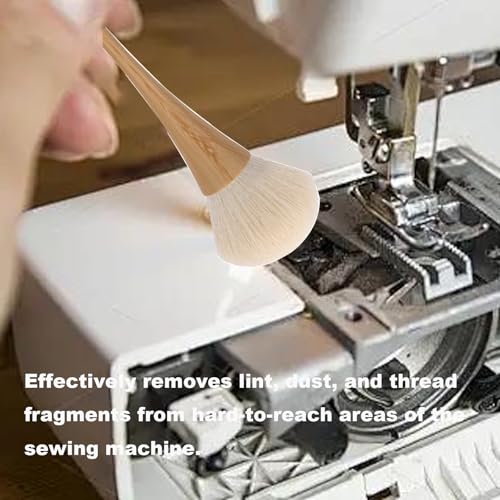 3 Piece Sewing Machine Cleaning Brush Set Essential Dust Removal Brushes for Sewing Machines Keyboards Quilting and Craft Tools Available in Pink Natural Wood and Colorful Options