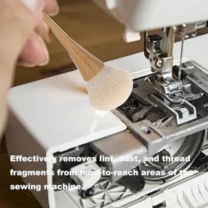 3 Piece Sewing Machine Cleaning Brush Set Essential Dust Removal Brushes for Sewing Machines Keyboards Quilting and Craft Tools Available in Pink Natural Wood and Colorful Options