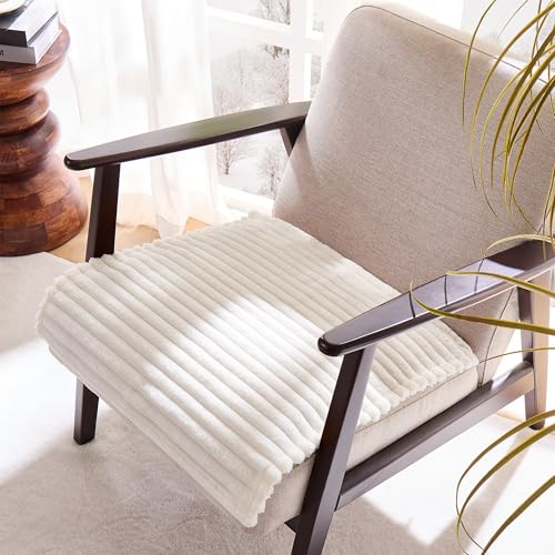 100% Waterproof Couch Arm Covers 2pcs, Fuzzy Chair Arm Covers Thick Soft Recliner Chair Armrest Protectors, Non-Slip Couch Armrest Cover Pet mats for Sofa (White, 22" x 22" 2 Pack) - color: White, size: 22" x 22" 2 Pack