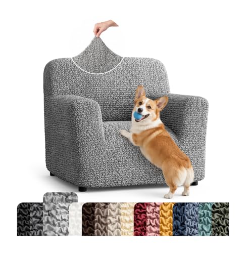 Premium Stretch Couch Covers for Sofa - Sofa Chair Cover Washable, Dogs & Pets Friendly - Elastic Polyester Loveseat Slipcovers - Non-Slip Love Seat Couch Covers - Ash (21"-39" Wide) - color: Ash, size: 21"-39" Wide