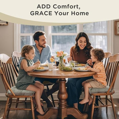 AddGrace Chair Cushions for Dining Chairs Set of 1 Kitchen Seat Cushions with Ties and Non Slip Backing Tufted Indoor Seat Pad for Kitchen Dining Room 18" x 17" x 3" Heather Grey - color: Heather Grey