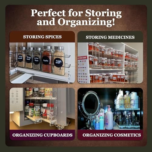 Vertical Spice - Large Pullout Sliding Spice Rack Organizer - 2 Individual 2 Tier Drawers - Premium Rolling Seasoning Holder/Caddy for Hidden Pantry Storage - Made in USA (6.9''W x 10.75" H x 10.6''D) - color: 2-3.25" Drawers, 2-Tier Cream Partially Assem