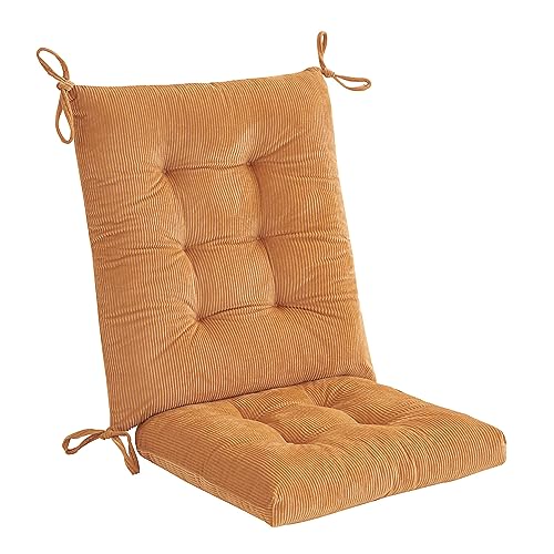 Outdoor Patio Cushion, Rocking Chair Cushion, Tufted Pads, Set of Upper and Lower with Ties Pack of 2 (2 Sets) - Back 20"×17", Seat 17"×17" (Khaki) - color: Khaki