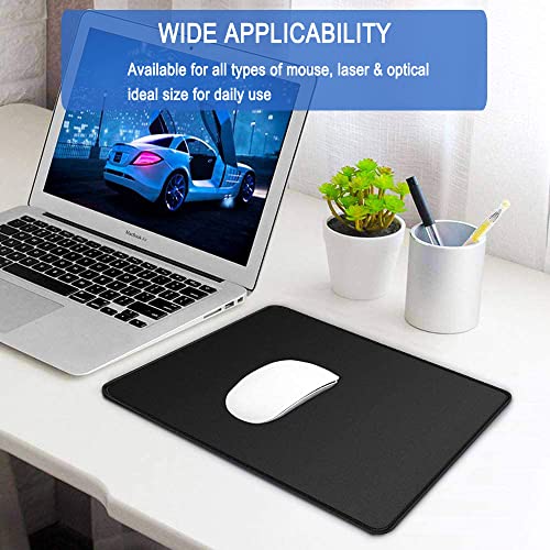 Mouse Pad, Large Gaming Mouse Pad with Double Stitched Edges, 14.9 x 11.7 inches Premium-Textured & Waterproof Mousepad, Nonslip Natural Rubber Base Mouse pad for Laptop,Computer, Office, Black - color: Black, size: Large