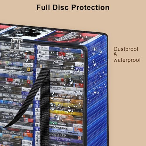 CD DVD Storage Bags, 2-Pack Clear Blu-ray Storage Bags with Zipper & Handles | Holds 90 Blu-Ray, 70 DVD | Media & Video Game Storage Organizer for VHS, Discs - size: 2 Pack