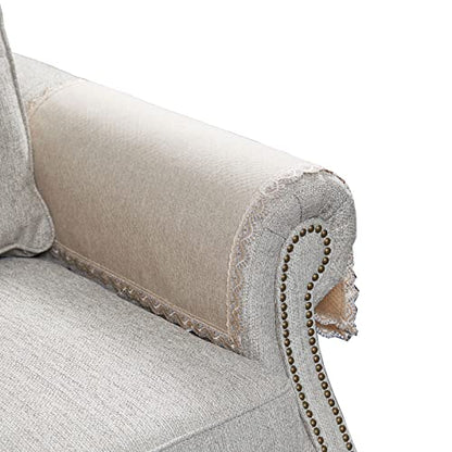 MINJIATEX Couch arm Covers,Non-Slip lace Sofa arm Covers Set of 2 Washable Sofa armrests Covers for Living Room Recliner Chair arm Cover Protectors for Leather Sofa armrest slipcover (MYS-Beige) - color: Mys-beige