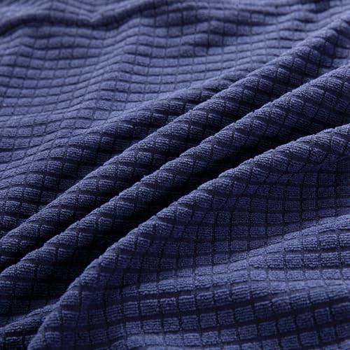 HAPPYDOG 4 Pcs Office Chair Covers Set Stretchable Protective Rotating Computer Chair Seat Covers with Armrest Covers (Dark Blue) - color: Dark Blue