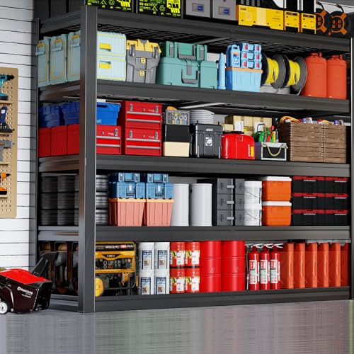 5-Tier Storage Shelves, 68" W Garage Shelving Heavy Duty Metal Adjustable Garage Shelves, Shelving Units Industrial Shelving for Warehouse, 68" W x 20" D x 84" H,2 Pack - size: 68"Wx84"Hx20"D | 5 Tier