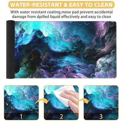 Galaxy Large Mouse Pad Dazzling Galaxy Desk Mat for Desktop, Large Gaming Mouse Pad, XXL Desk Pad Mat Non-Slip Rubber Base, Big Extended Desk Protector for Home Office, 31.5”x15.8 - color: Galaxy-a