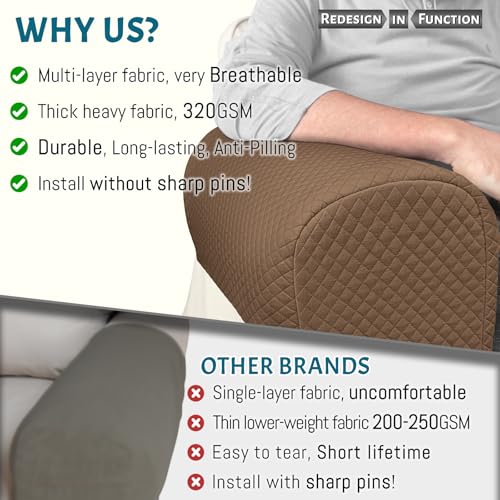 Roytub Couch Arm Covers, Sofa Arm Covers, Stretch Armrest Cover for Sofas, Armchair, Loveseat, Recliner, Sofa armrest Cover, Arm Chair Covers Set of 2 (Medium, Coffee) - color: Coffee, size: M - 17.5"(D) × 6.3(W) × 8.2(H)