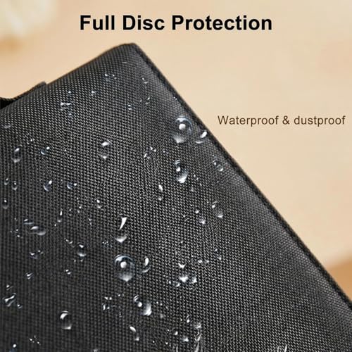 DVD CD Storage Binder with Handles 2 Pack - Holds 272 Discs & 136 Booklet Pockets, PU Leather Cover for Blu-ray Movies, Music CDs, Audio Disks, Portable Media Organizer - size: 2 Pack 136 Case Capacity