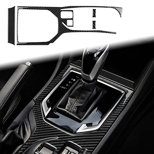 AIRSPEED Carbon Fiber Car Gear Shift Panel Cover Center Console External Frame Sticker Interior Trim for Subaru Impreza 2017-2023 Crosstrek 2018-2023 Accessories (Black) - color: External Frame Cover-Black