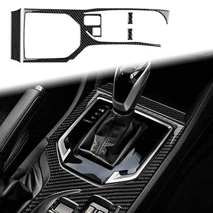 AIRSPEED Carbon Fiber Car Gear Shift Panel Cover Center Console External Frame Sticker Interior Trim for Subaru Impreza 2017-2023 Crosstrek 2018-2023 Accessories (Black) - color: External Frame Cover-Black
