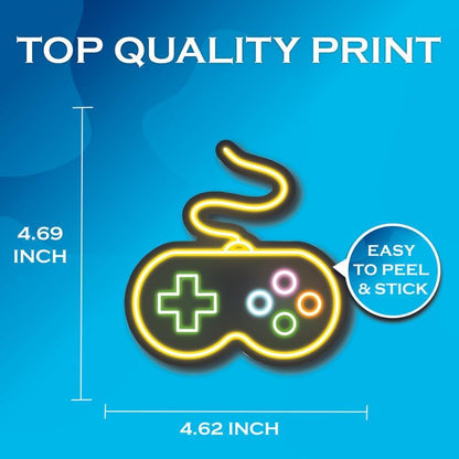Game Controller Pad Neon Video Game Stickers - Premium Quality Vinyl Bumper Stickers 2-Pack | 5-Inch on Widest Side | Made in USA - FHJ534