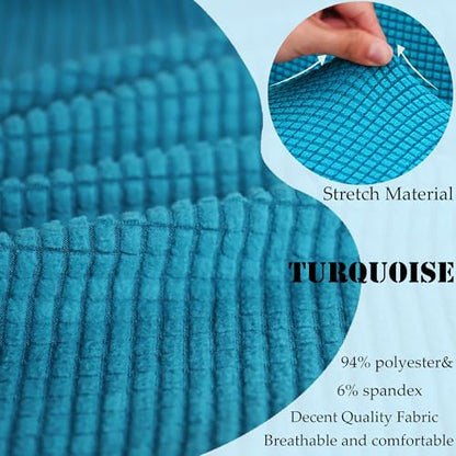 Sofa Couch Arm Chair Covers, Armrest Armchair Covers Stretch Recliner Slipcovers, Set of 2 (Peacock Blue) - color: Peacock Blue