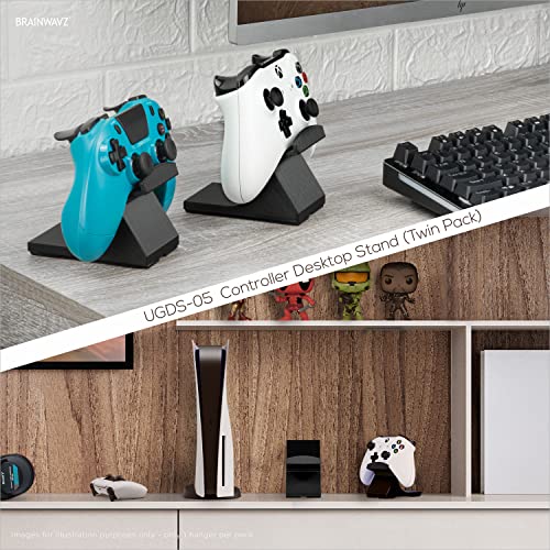 Game Controller Desktop Holder Stand (2 Pack) - Universal Design for Xbox ONE, PS5, PS4, PC, Steelseries, Steam & More, Reduce Clutter UGDS-05 by Brainwavz - color: UGDS-05 Black