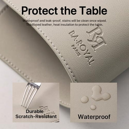 Baroyal Faux Leather Placemats Set of 6 Vinyl Washable Wipeable Table Mats for Kitchen Dining Table Heat Resistant Waterproof Indoor/Outdoor Placemats Non-Slip Easy Clean Place Mats-Almond Birch - color: B-almond Birch