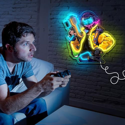 Anime Neon Sign, Joker Gamer Led Neon Light Signs for Wall Decor Clown Game Neon Signs for Bedroom Man Cave Brithday Party Gaming Room Decor Gifts for Gamer Men(13.2"*13")