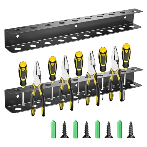 TSUMAZRURE Screwdriver Wall Rack, Screw Driver Holder and Screwdriver Rack, Tool Organizer Rack with Screw Driver Holders Organizers, Wall Mounted Tool Rack for Garage Tool Storage Rack (black)