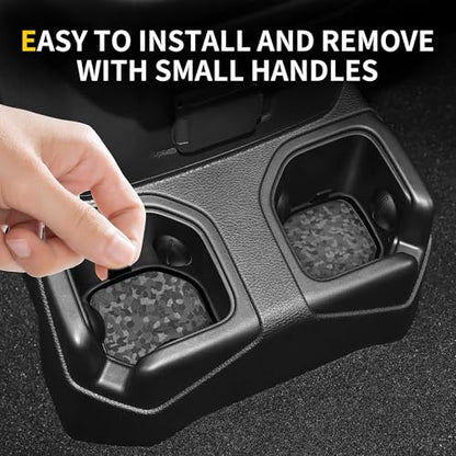 Cup Holder Inserts Coaster Compatible with Jeep Wrangler JL Gladiator JT 2018-2026 Accessories, Center Console Cupholder Pad, Non-Slip Drink Liner, Original Design, TPE, 4-Pcs Front Rear - size: 4 Pack for JLFront Rear