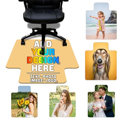 Custom Office Chair Mats, Personalized Gaming Chair Mat with Your Text Photo Image Logo, 36" x 48" with Lip Multi-Purpose Chair Carpets for Hardwood Floor Protector, Beige - color: Beige, size: 30"x 48"