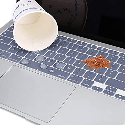 MOSISO Keyboard Cover Compatible with MacBook Air 13 inch 2022 2021 2020 Release A2337 M1 A2179 Retina Display with Touch ID Backlit Magic Keyboard, Waterproof Protective Silicone Skin, Lavender Gray - color: Lavender Gray