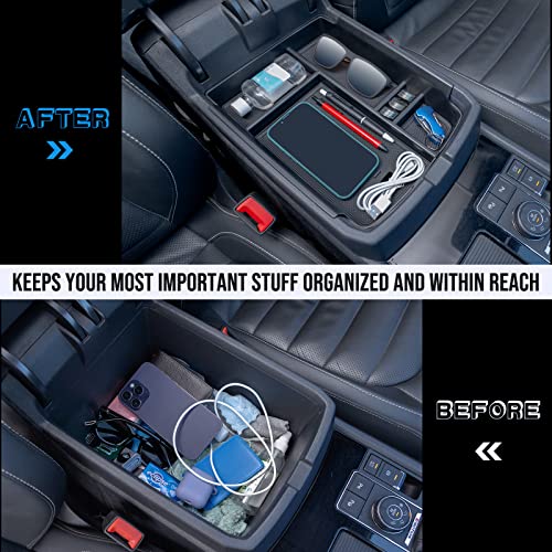 TOPINSTALL New Center Console Tray Compatible with 2018-2023 VW Atlas/Atlas Cross Sport, Armrest Organizer Storage Insert Interior Accessories, Won't Affect The Closing of The Lid (Doesn't Fit 2024) - color: 2018-2023 Atlas