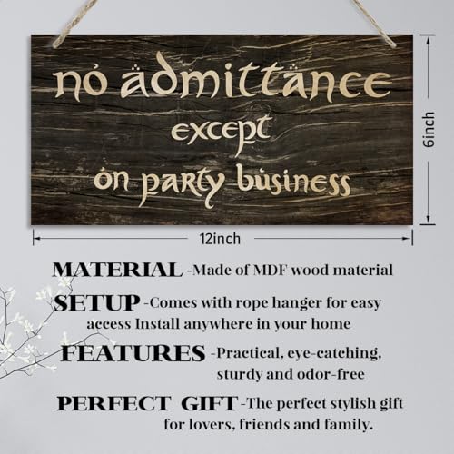 No Admittance Except on Party Business Sign, Decorative Hanging Wall Plaque Wood Sign, Funny Wood Sign for Home Party Decor, Club, Home Bar, Farmhouse Door Sign F - color: Color 07