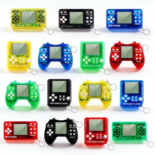 25Pcs Video Game Keychain Video Game Party Favors Video Game Party Supplies 3 Styles Mini Game Console Fidget Toys Bulk for Kids Classroom Prizes Goodies Bags Stuffer Backpack Keychain