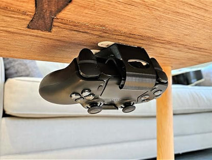 Controller Holder – Under Desk or Wall Mount Compatible with PS5 DualSense and Xbox Controllers | Quick Snap-in Design | Made in USA - color: Black, size: PS5