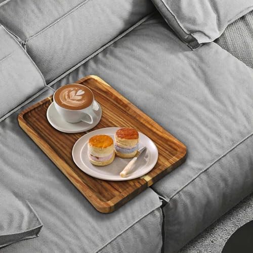 2PCS Sofa Tray, Solid Wood Tray Table Foldable, Couch Desk No Odor for Drinks Snacks Phone Remote Control (Square-Shaped) - size: Square-2PCS