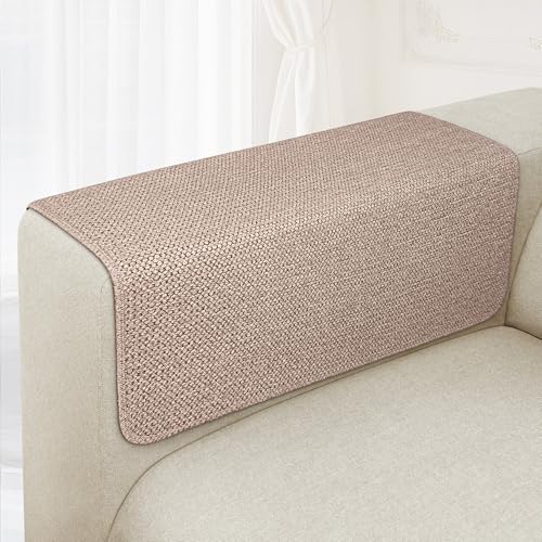 Couch Arm Covers, Waterproof Armrest Cover for Sofa, Loveseat, Armchair, Non-Slip Recliner Arm Cover, Sofa Arm Covers, Headrest Cover, Arm Chair Covers Set of 2 (Khaki, 24"×20") - color: Khaki, size: 24" x 20" - 2 pcs