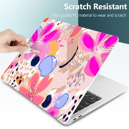 DONGKE Compatible with MacBook Air 13 inch Case 2021 2020 2019 2018 Release A2337 M1 A2179 A1932 with Retina Display & Touch ID, Plastic Hard Shell & Keyboard Cover - Floral Artistic - color: Floral Artistic D157