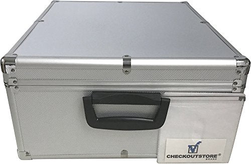 CheckOutStore (1) Aluminum CD/DVD Media Hanging Sleeves Storage Box (Silver/Holds 600 Discs) - color: Silver