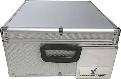 CheckOutStore (1) Aluminum CD/DVD Media Hanging Sleeves Storage Box (Silver/Holds 600 Discs) - color: Silver