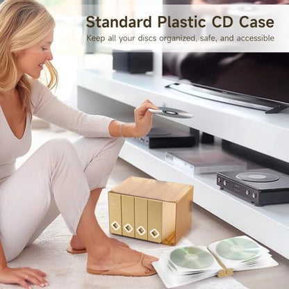 CD Case, 120 Capacity CD/DVD Case Holders Wallet Hard Plastic DVD Disc Cases Storage Binder for Car Home Office Travel (1, 120 Capacity Khaki) - color: 120 Capacity Khaki