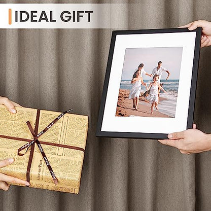 upsimples 11x14 Picture Frame, Display Pictures 8x10 with Mat or 11x14 Without Mat, Wall Hanging Photo Frame, Black, 1 Pack - color: Black, size: 11x14