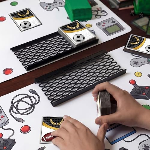 Yalikop 24 Pcs Trading Card Risers for Display Case Acrylic Modular Display Risers for Cardshow Vendor Sport Card Board Game (Grid) - style: Grid