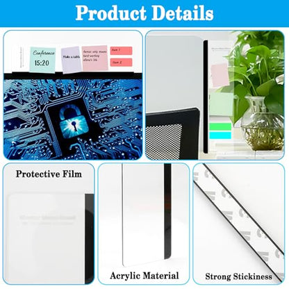 Generic 2pcs Multifunction Monitor Memo Board Transparent Message Panel Note Board Monitor Side Panel Suitable for Office Home Desktop - style: Flat style
