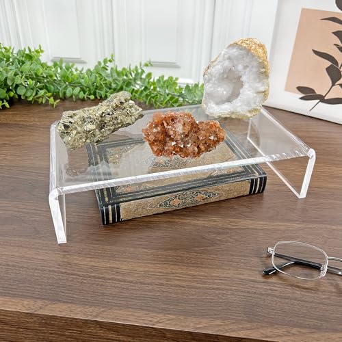 Plymor Clear Acrylic Rectangular Display Riser, 3" H x 12" W x 6" D (3/8" thick) - size: 3" x 12" x 6"