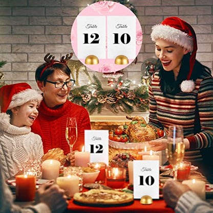 20 Pieces Round Table Number Cards Stands Modern Cursive Table Number 1-20 for Wedding Reception Anniversary Party Restaurant Events 4 x 6 Inches(Gold)